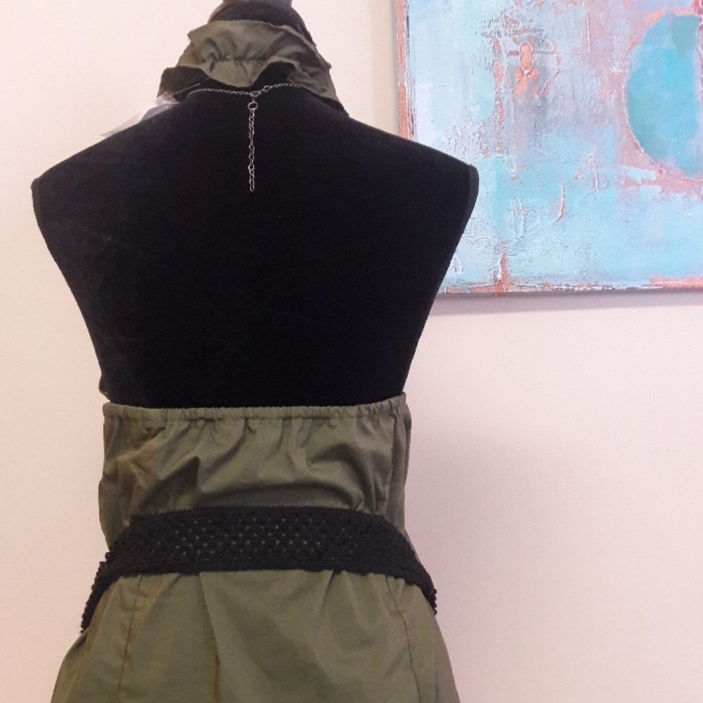 Cato/ Olive Green/ Ruffled/ Halter Top - Picture 6 of 8